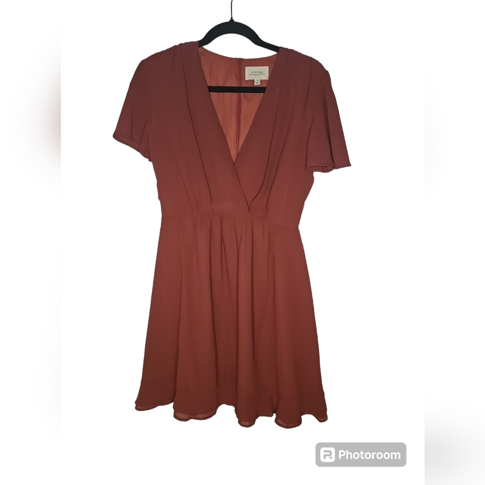 If By Sea-Small-Rust‎ Short Sleeve Dress